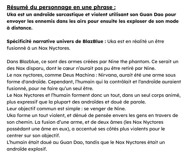 Lore personnage