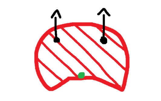 Exemple attaque trajectoire fixe : L'ennemi part vers le haut.